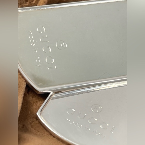 GUCCI Double Dog Tag Silver 925 Ball Chain Necklace Top Charm - Picture 8 of 9